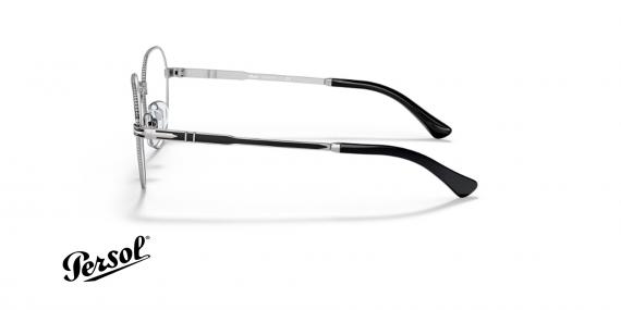 عینک طبی پرسول فریم فلزی گرد دور تا دور حدقه شیار طراحی شده است - عکس از زاویه کنار
