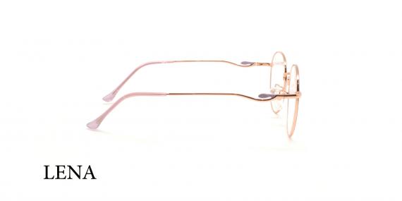 عینک طبی گرد لنا - LENA LE501 - رزگلد - عکاسی وحدت -زاوی کنار