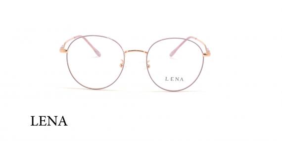 عینک طبی گرد لنا - LENA LE501 - رزگلد - عکاسی وحدت -زاوی روبرو