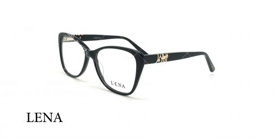 عینک طبی پروانه ای لنا - LENA LE507 -مشکی نگین دار - عکاسی وحدت - زاویه سه رخ 