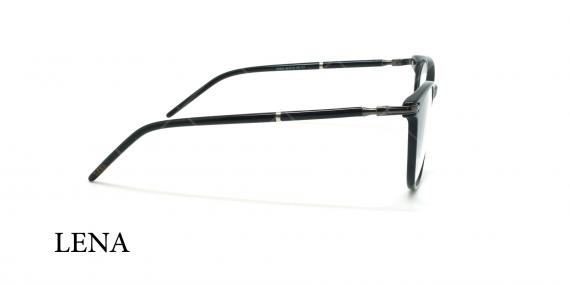 عینک طبی گرد لنا - LENA LE520 - مشکی - عکاسی وحدت - زاویه کنار
