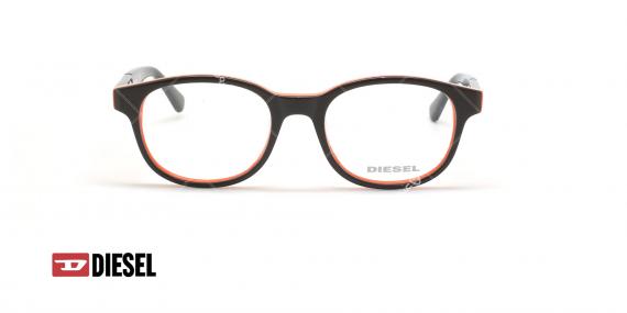 عینک طبی بیضی دیزل - DIESEL DL5243 - مشکی نارنجی - عکاسی وحدت - زاویه روبرو