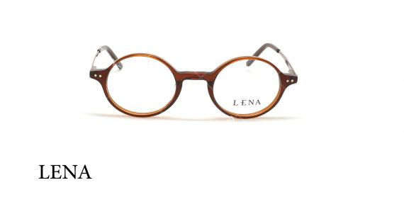 عینک طبی گربه ای لنا - LENA LE544 - قهوه ای - عکاسی وحدت - زاویه روبرو