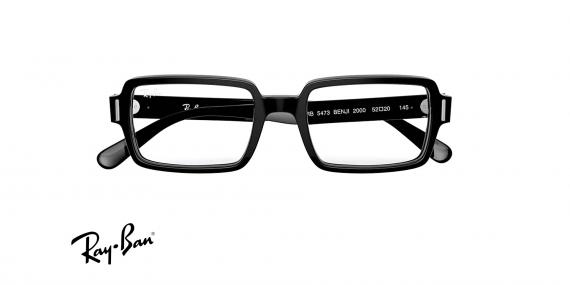 عینک طبی کائوچویی ری بن فریم مستطیلی و ضخیم - عکس از زاویه روبرو