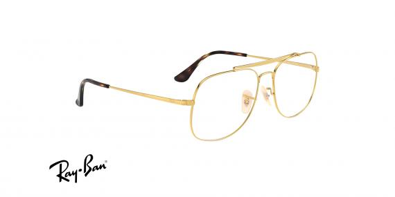 عینک طبی ری بن فریم شبه خلبانی دوپل رنگ طلایی - عکس از زاویه کنار