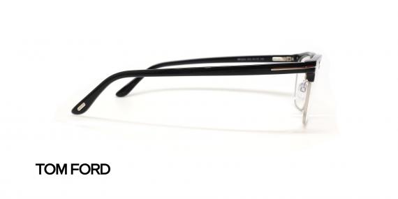 عینک طبی کلاب مستر تام فورد فریم مشکی و حدقه مربعی - عکس از زاویه کنار