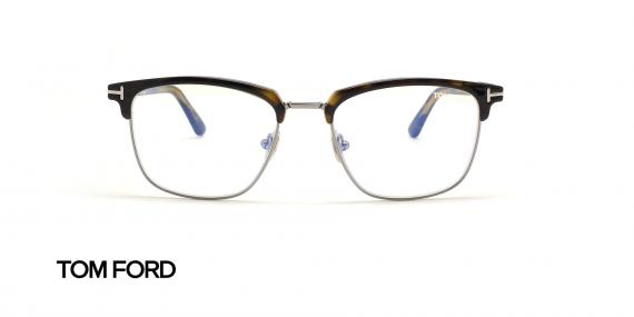 عینک طبی کلاب مستر تام فورد - رنگ قهوه ای هاوانا با رویه آفتابی عدسی قهوه ای - عکس زاویه روبرو