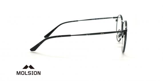 عینک طبی گرد مولسیون - MOLSION MJ7035 - رنگ مشکی - عکاسی وحدت- عکس زاویه کنار