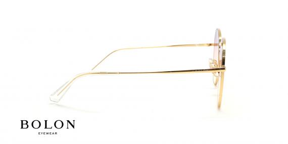 عینک آفتابی پروانه ای چند ضلعی بولون - BOLON BL7083 - طلایی - عکاسی وحدت - زاویه کنار 