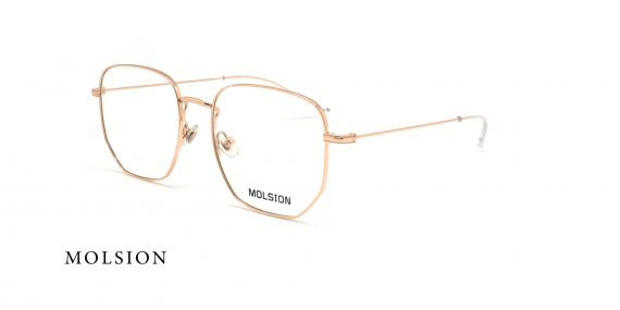 عینک طبی چند ضلعی مولسیون - MOLSION MJ7086 - شامپاینی - عکاسی وحدت - زاویه سه رخ
