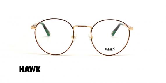 عینک طبی گرد فلزی هاوک - HAWK HW7373 - عکاسی وحدت - عکس زاویه روبرو