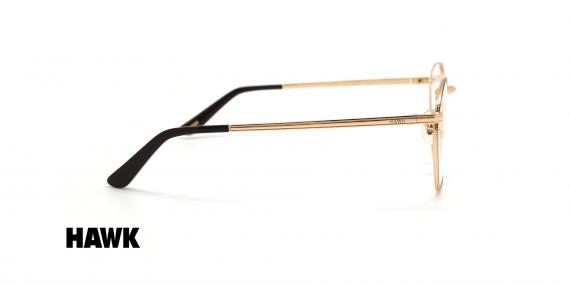 عینک طبی گرد فلزی هاوک - HAWK HW7373 - عکاسی وحدت - عکس زاویه کنار