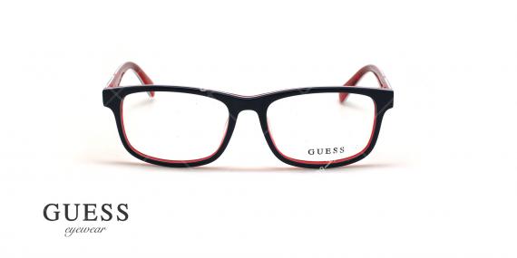 عینک طبی مستطیلی گس - GUESS GU9179 - مشکی قرمز - عکاسی وحدت - زاویه روبرو