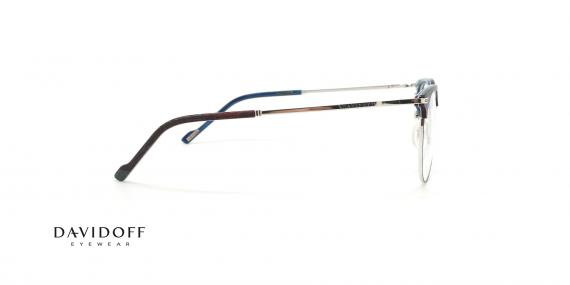 عینک طبی کلاب راند دیویدوف DAVIDOFF 92056 - قهوه ای طرح چوب - عکاسی وحدت - زاویه  کنار