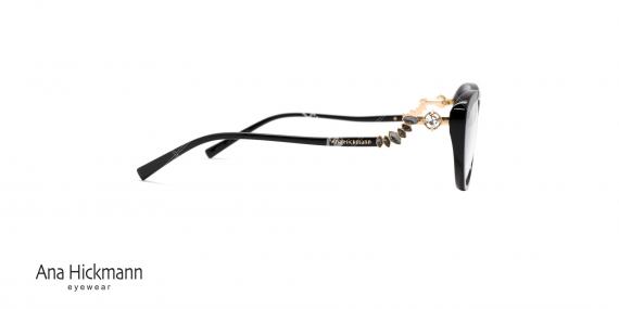 عینک طبی کائوچویی آنا هیکمن - رنگ بدنه مشکی - عکاسی وحدت - زاویه کنار