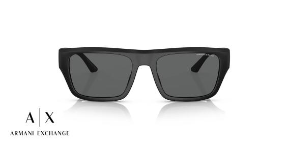 عینک آفتابی مستطیلی آرمانی‌اکسچنج - Armani Exchange  AX4124SU با بدنه مشکی مات - روبرو