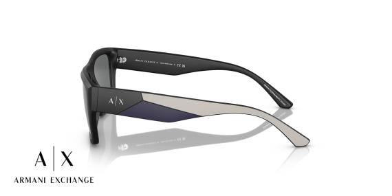 عینک آفتابی مستطیلی آرمانی‌اکسچنج - Armani Exchange  AX4124SU با بدنه مشکی مات - کنار