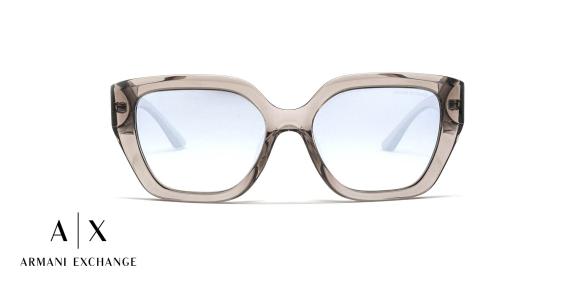 عینک آفتابی پروانه‌ای آرمانی‌‌‌‌‌اکسچنج - Armani Exchange AX4125SU با بدنه شیشه‌ای و عدسی آبی طیف‌‌‌‌‌دار جیوه‌ای -روبرو