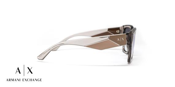عینک آفتابی پروانه‌ای آرمانی‌‌‌‌‌اکسچنج - Armani Exchange AX4125SU با بدنه شیشه‌ای و عدسی آبی طیف‌‌‌‌‌دار جیوه‌ای -کنار
