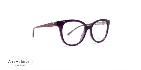 عینک طبی آناهیکمن - دسته دو رو - بنفش رنگ - عکاسی وحدت - زاویه سه رخ