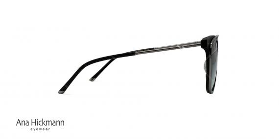 عینک آفتابی مربعی شکل دو پل آناهیکمن - بدنه مشکی نوک مدادی - عکاسی وحدت - زاویه کنار