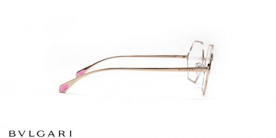 عینک طبی فلزی چند ضلعی طلایی نگین دار بولگاری - عکاسی وحدت - زاویه کنار