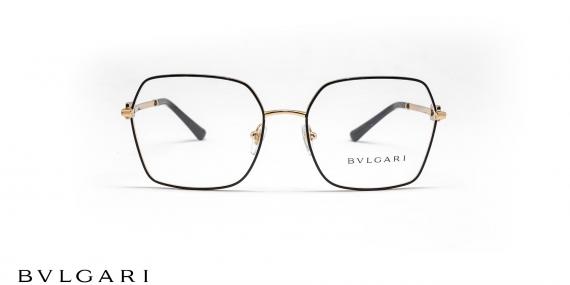 عینک طبی شش ضلعی طلایی بولگاری - عکاسی وحدت - زاویه روبرو
