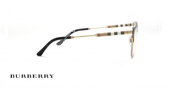 عینک طبی زنانه فلزی بربری- رنگ طلایی مشکی با طرح معروف - عکاسی وحدت - زاویه کنار