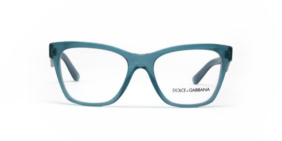 عینک طبی دولچه و گابانا فریم کائوچویی گربه ای بزرگ رنگ آبی لاجوردی شفافا - عکس از زاویه روبرو