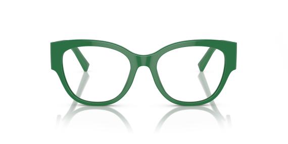 عینک طبی دولچه و گابانا فریم کائوچویی گربه ای به رنگ سبز چمنی - عکس از زاویه روبرو