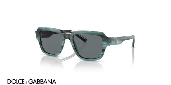 عینک آفتابی کائوچویی دولچه و گابانا - Dolce & Gabbana DG4402 - با بدنه آبی هاوانا و عدسی آبی - زاویه سه‌رخ