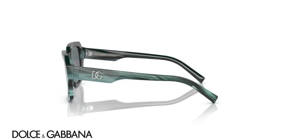عینک آفتابی کائوچویی دولچه و گابانا - Dolce & Gabbana DG4402 - با بدنه آبی هاوانا و عدسی آبی - زاویه کنار