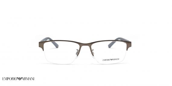 عینک طبی امپریو آرمانی فریم فلزی مستطیلی رنگ طوسی  - عکاسی وحدت -  عکس از زاویه رو به رو