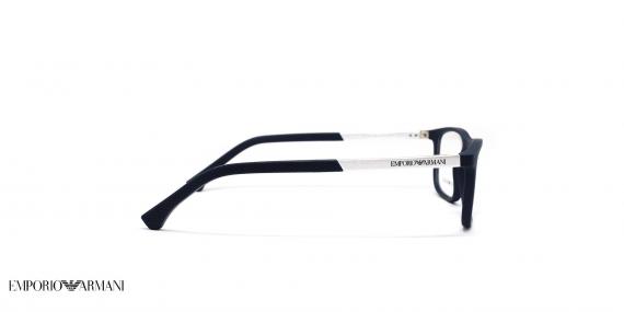 عینک طبی امپریو آرمانی کائوچویی بیضی رنگ سرمه ای  - عکاسی وحدت -  عکس از زاویه کنار