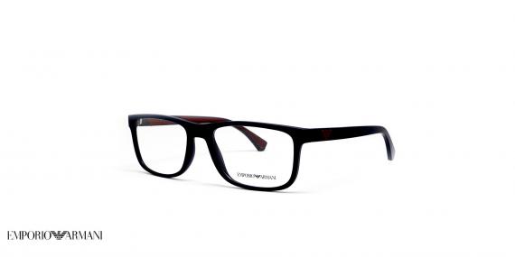 عینک طبی امپریو آرمانی فریم کائوچویی مربعی سرمه ای  - عکاسی وحدت -  عکس از زاویه سه رخ