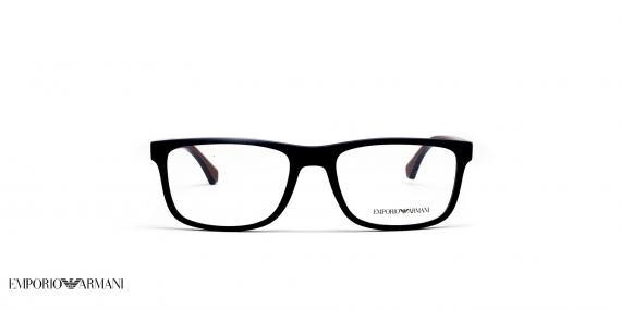عینک طبی امپریو آرمانی فریم کائوچویی مربعی سرمه ای  - عکاسی وحدت -  عکس از زاویه رو به رو