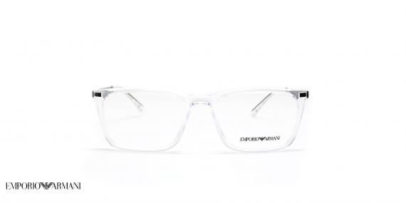 عینک طبی امپریو آرمانی مربعی کائوچویی رنگ شیشه ای  - عکاسی وحدت -  عکس از زاویه رو به رو
