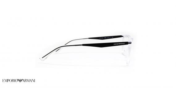 عینک طبی امپریو آرمانی مربعی کائوچویی رنگ شیشه ای  - عکاسی وحدت -  عکس از زاویه کنار