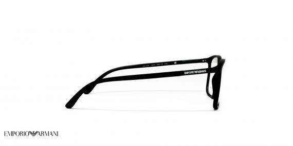 عینک طبی امپریو آرمانی فریم کائوچویی مربعی رنگ مشکی  - عکاسی وحدت -  عکس از زاویه کنار