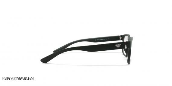 عینک طبی امپریو آرمانی فریم کائوچویی مستطیلی رنگ سبز مات  - عکاسی وحدت -  عکس از زاویه کنار