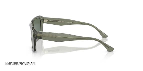 عینک آفتابی مستطیلی شیشه‌ای امپریو آرمانی - Emporio Armani EA4186 با بدنه سبز و عدسی سبز -‌ کنار