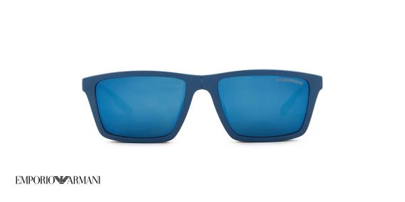 عینک طبی امپریو آرمانی با کاور آفتابی - EMPORIO ARMANI EA4189U - به رنگ خاکستری مات با باور آبی - زاویه روبرو