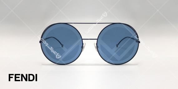 عینک آفتابی Fendi - بدنه مشکی عدسی ها آبی - عکاسی وحدت - زاویه روبرو