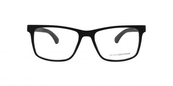 عینک طبی زینیا مستطیلی شکل مشکی نقره ای رنگ - زاویه سه رخ