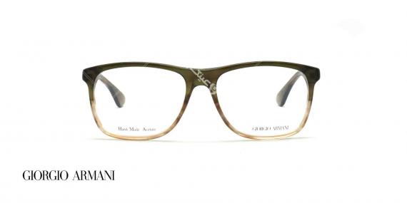 عینک طبی کائوچویی جورجیو ارمانی - رنگ بدنه قهوه ای - عکاسی وحدت - زاویه رو به رو
