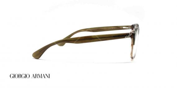 عینک طبی کائوچویی جورجیو ارمانی - رنگ بدنه قهوه ای - عکاسی وحدت - زاویه کنار