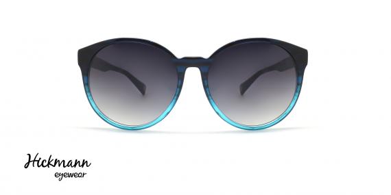 عینک آفتابی گرد آبی هیکمن - عکاسی عینک وحدت - زاویه روبرو