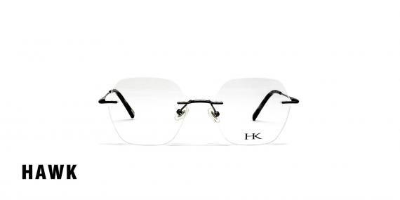 عینک طبی چندضلعی گریف هاوک رنگ شیشه ای - عکاسی وحدت - عکس از زاویه رو به رو