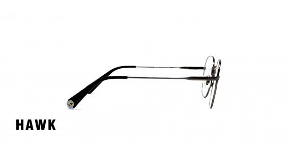 عینک طبی گرد فلزی هاوک رنگ نقره ای - عکاسی وحدت - عکس از زاویه کنار