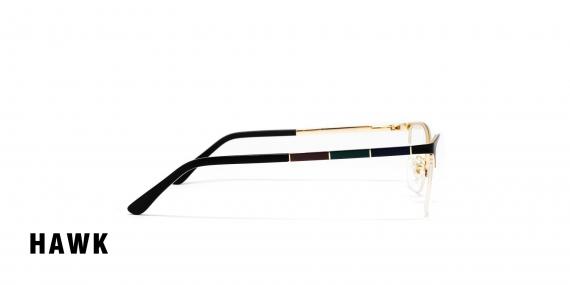 عینک طبی زنانه پروانه ای کائوچویی زیر گریف هاوک رنگ مشکی - عکاسی وحدت - عکس از زاویه کنار
